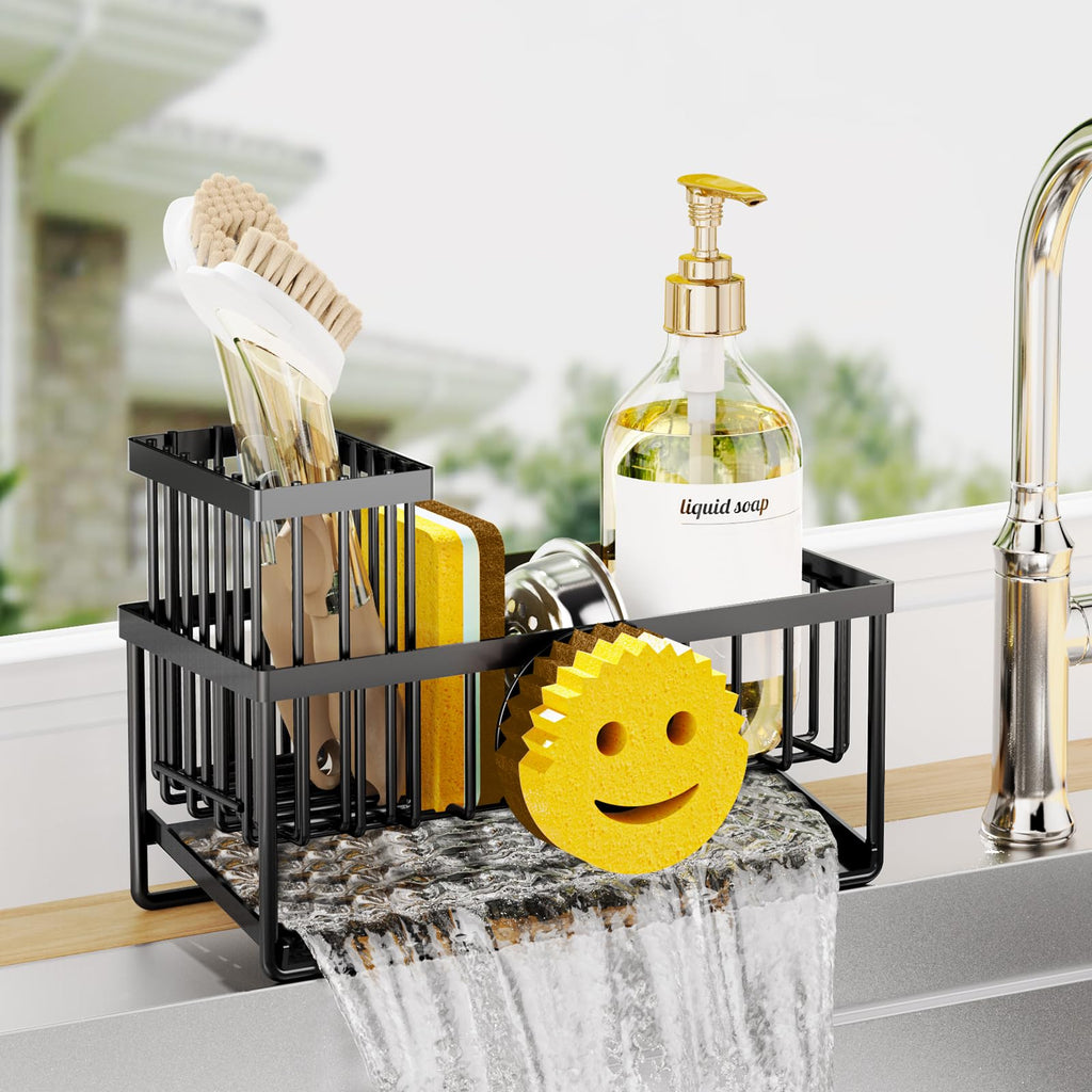 Smiley Face Kitchen Sink Caddy with Drainage