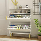 Entryway White Shoe Storage Cabinet