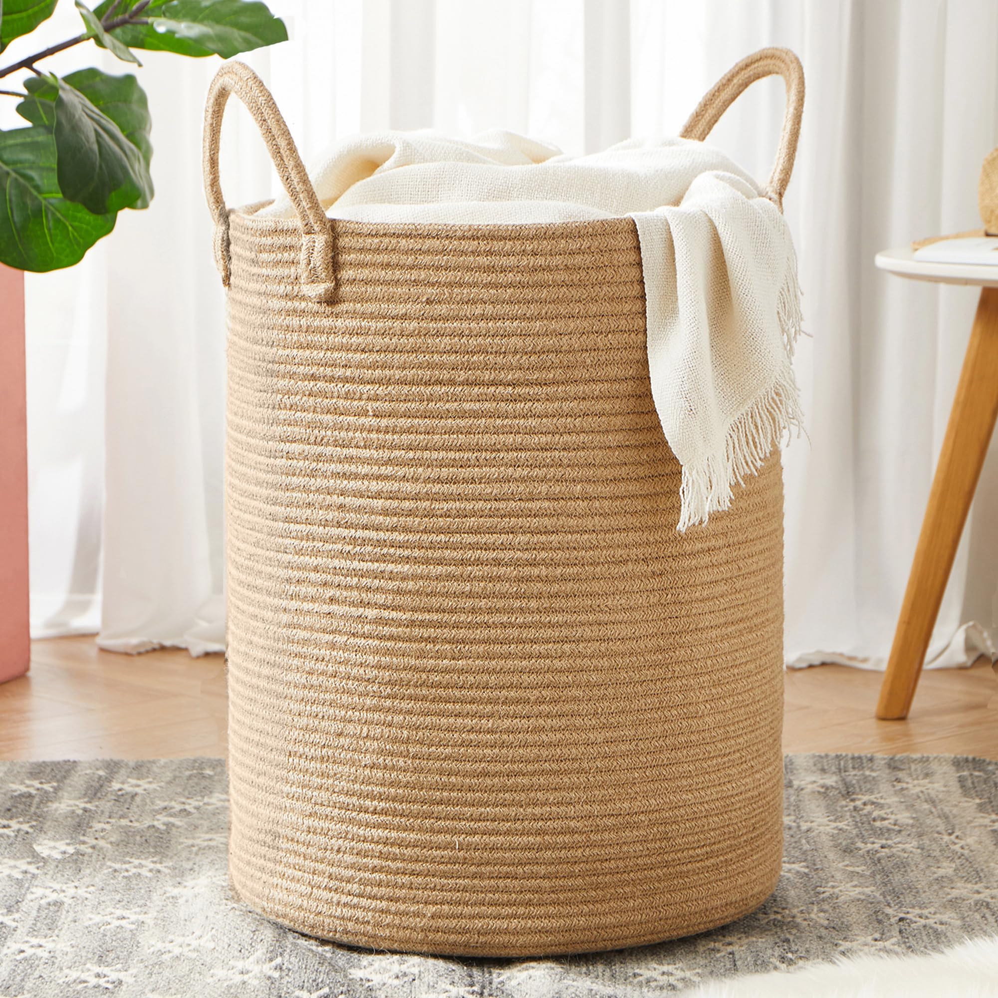 Jute Rope Tall Storage Hamper